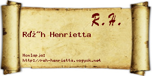 Réh Henrietta névjegykártya